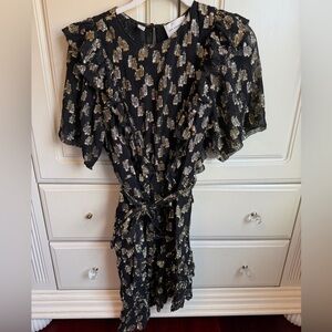 Les Coyotes de Paris Black and Gold Dress